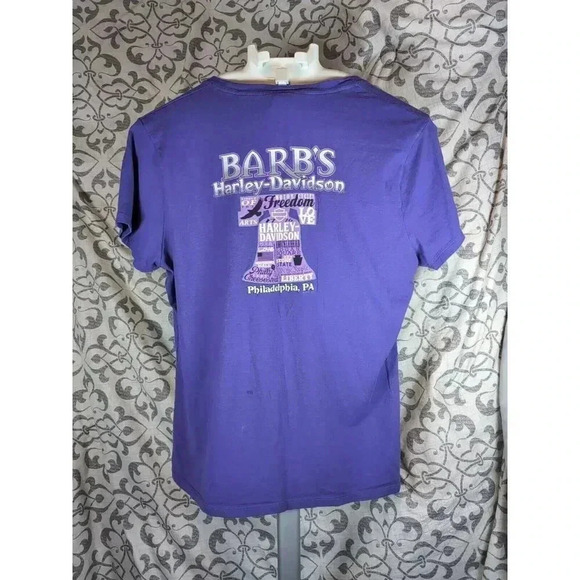Womens Large Barb's Philadelphia Harley-Davidson Short Sleeve T-Shirt - Picture 3 of 7
